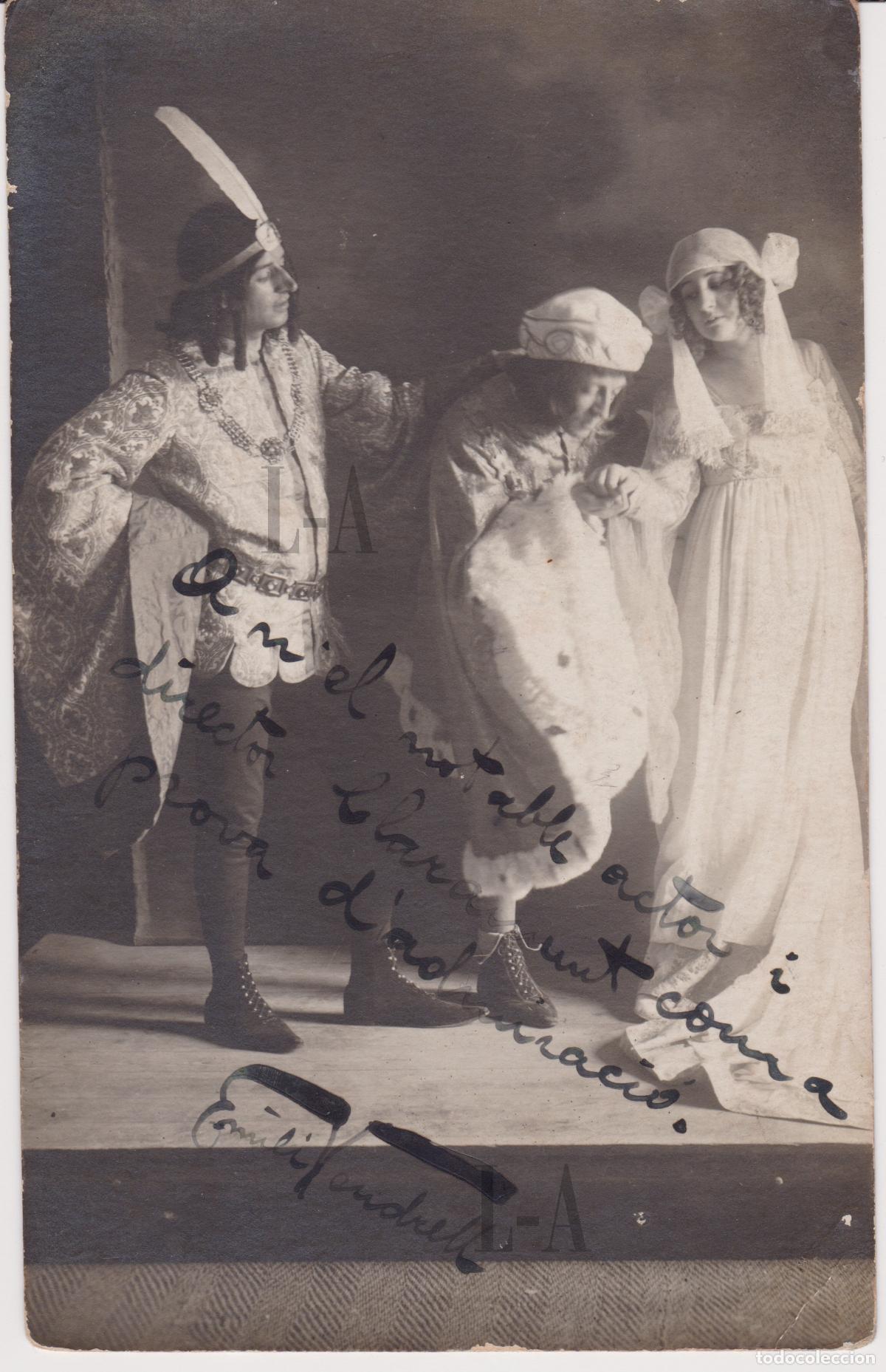 Fotos de cantantes: Zarzuela. Emilio Vendrell caracterizado. Fotograf&iacute;a con aut&oacute;grafo del tenor. Opereta, teatro l&iacute;rico