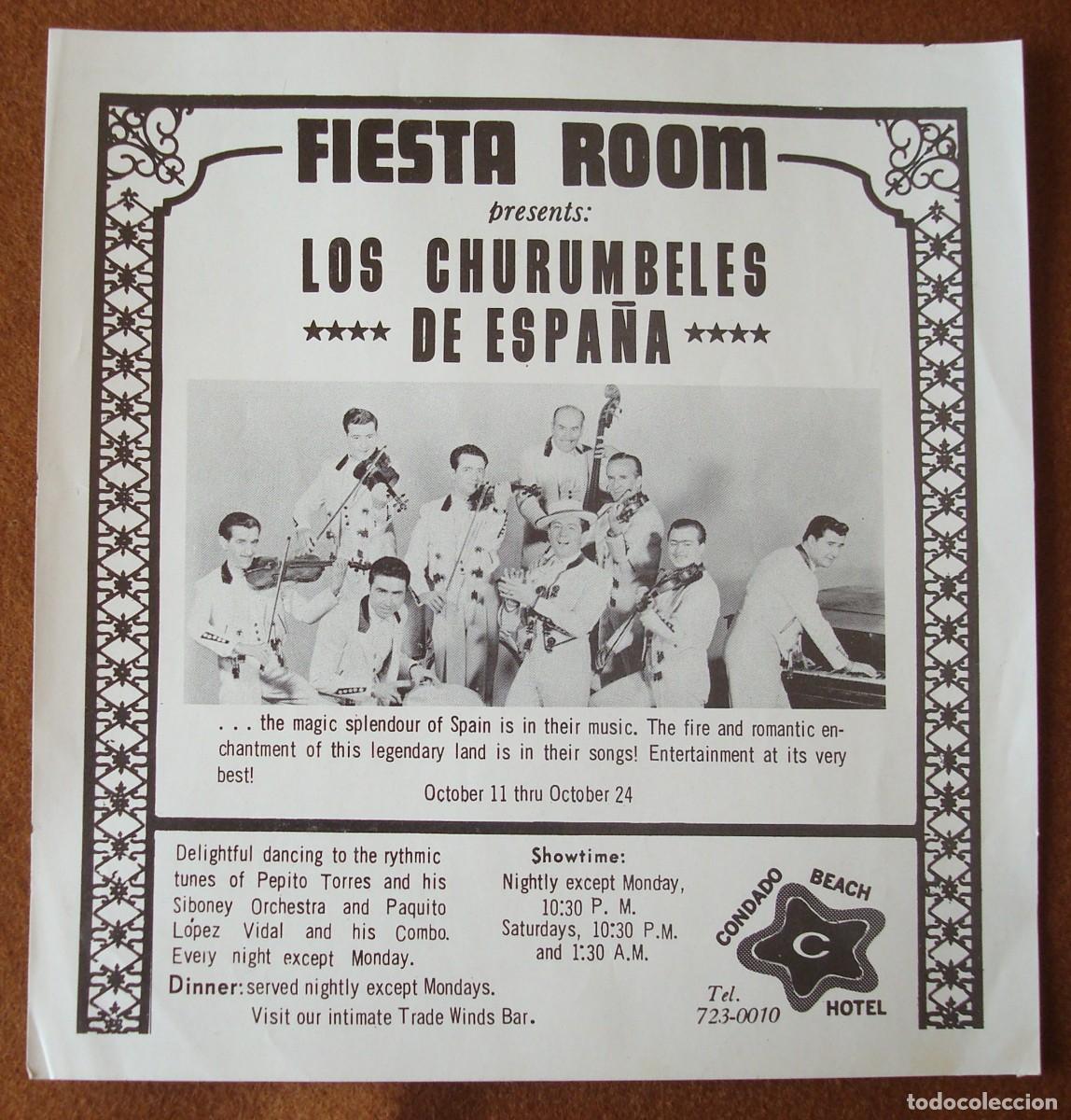 Fotos de cantantes: Los Churumbeles de Espa&ntilde;a : Folleto publicitario original (Mediados a&ntilde;os 1960's)