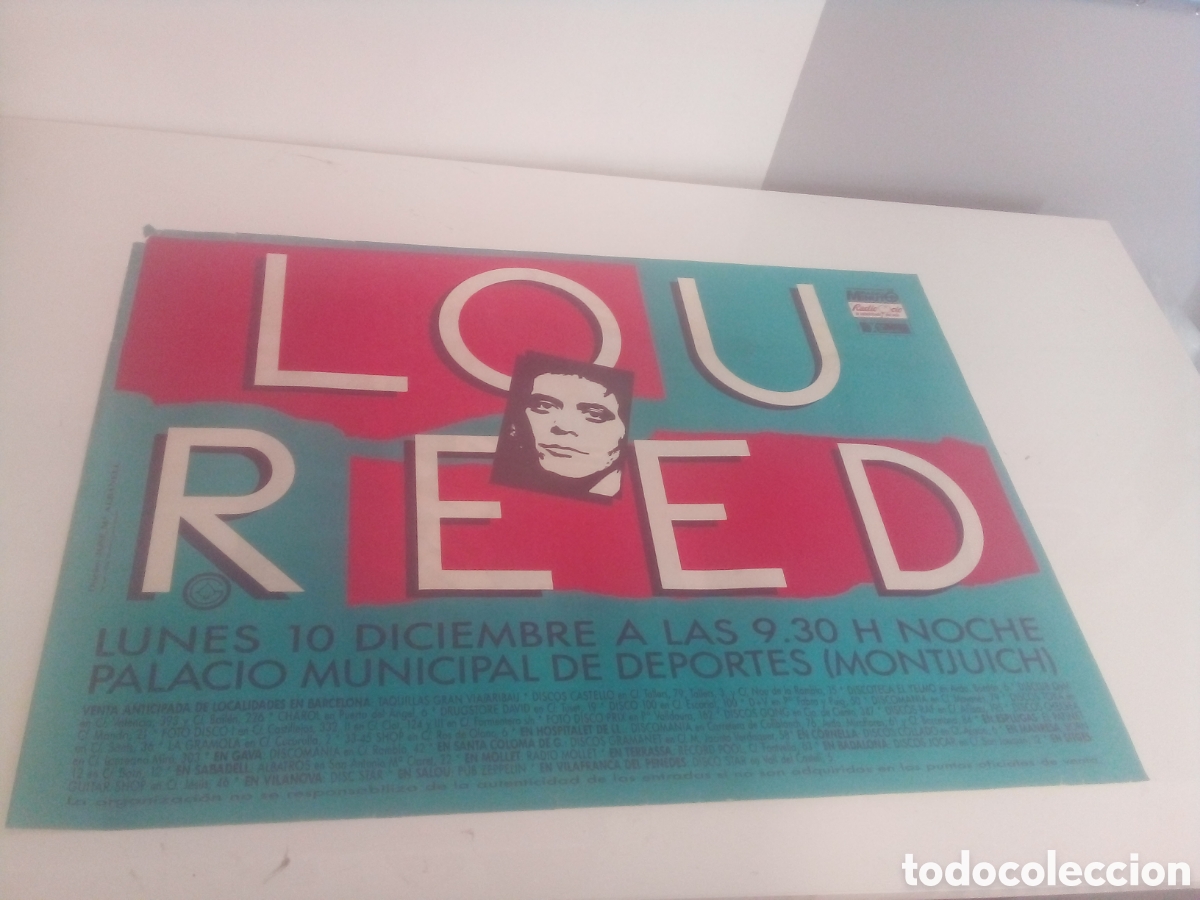 Fotos de cantantes: LOU REED cartel original Barcelona 1984 TOUR 63X87