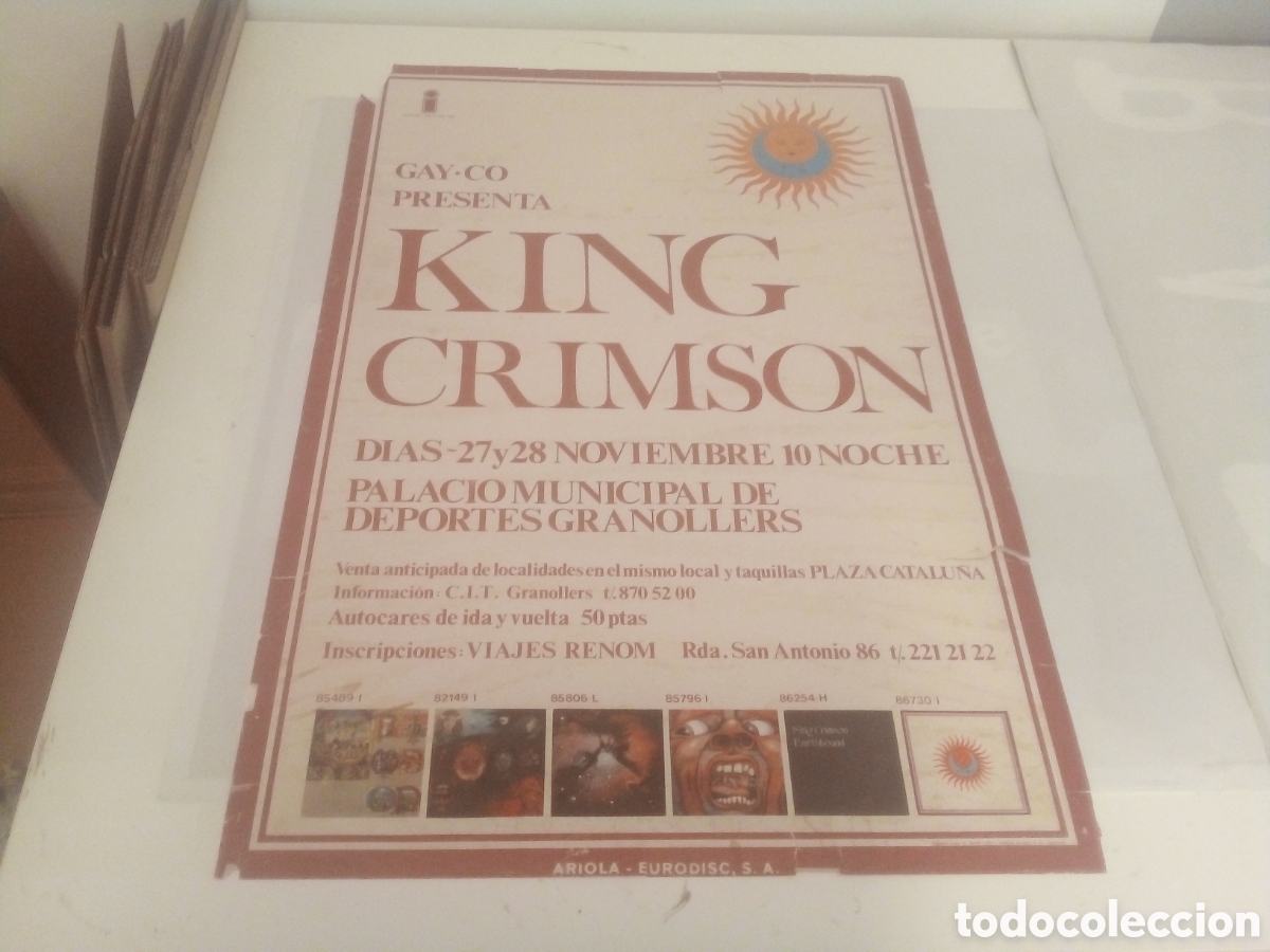 Fotos de cantantes: KING CRIMSON cartel original 1973 ESPA&Ntilde;A Granollers TOUR 75x50