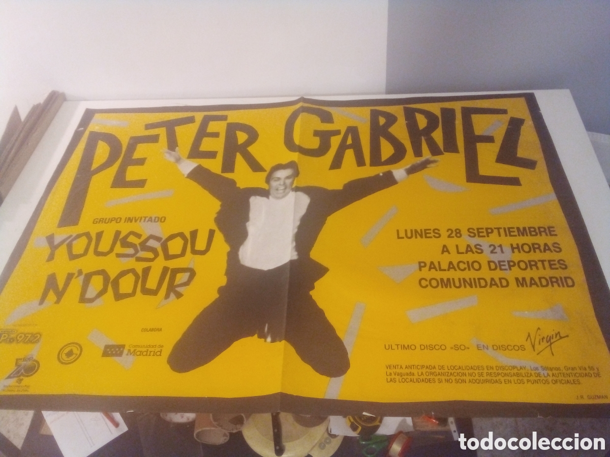 Fotos de cantantes: PETER GABRIEL cartel original Madrid 1987 TOUR 90X130
