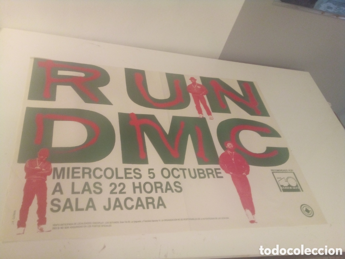 Fotos de cantantes: RUN DMC cartel original Madrid 1988 TOUR 65X90