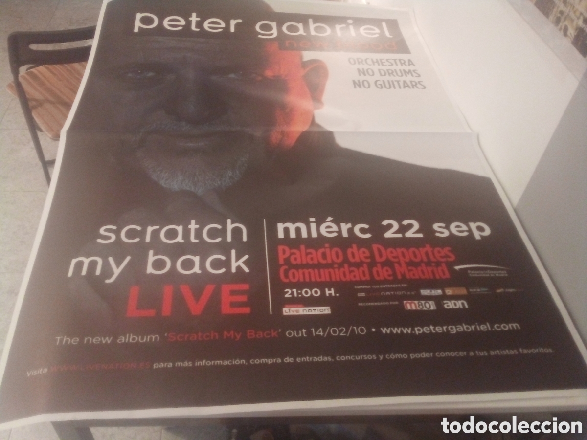Fotos de cantantes: PETER GABRIEL cartel original Madrid 2010 TOUR Genesis 140x100