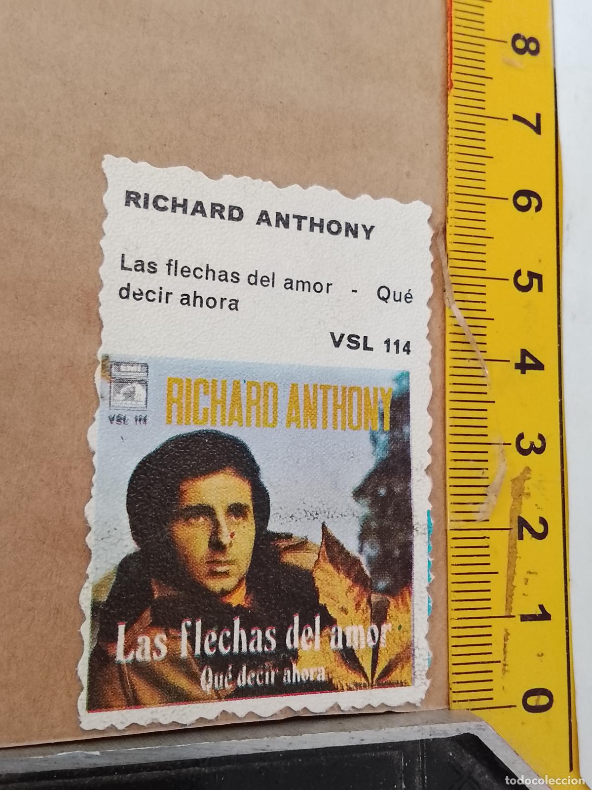 Fotos de cantantes: troquel - CROMO o similar papel grueso troquelado grupo musical CANTANTE - RICHARD ANTHONY