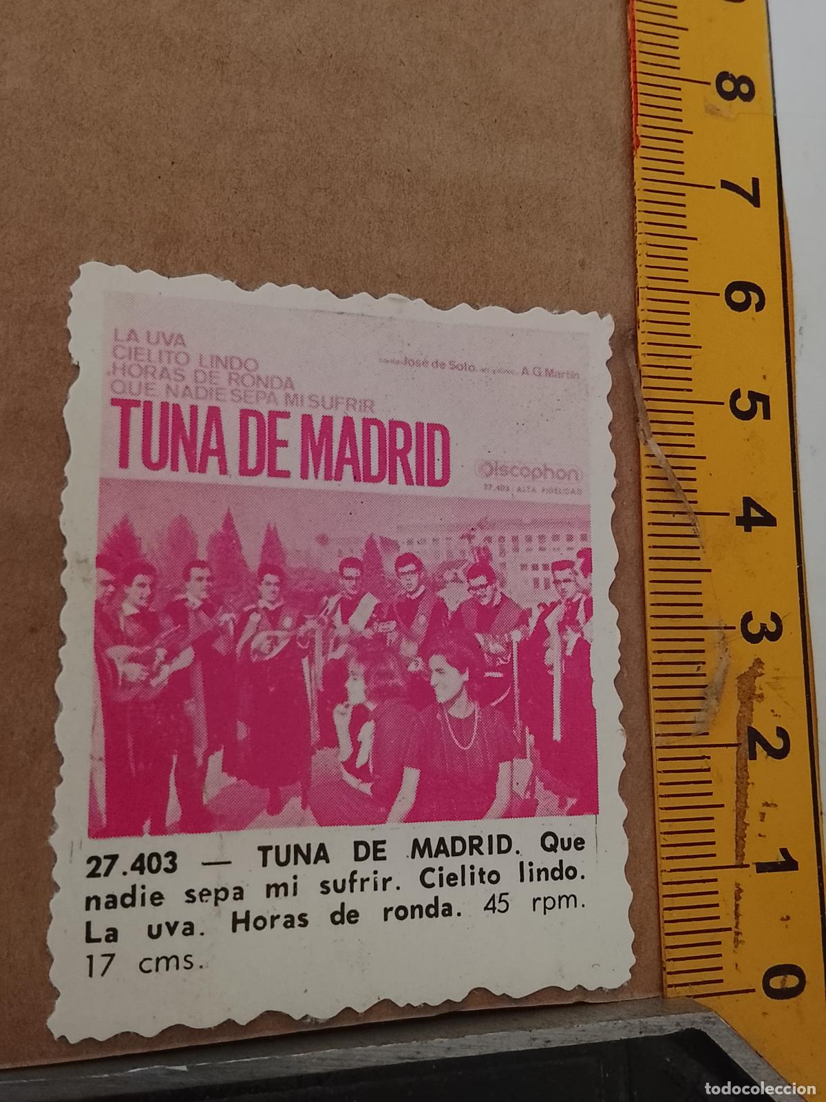 Fotos de cantantes: troquel - CROMO o similar papel grueso troquelado grupo musical CANTANTE TUNA DE MADRID ESTUDIANTINA