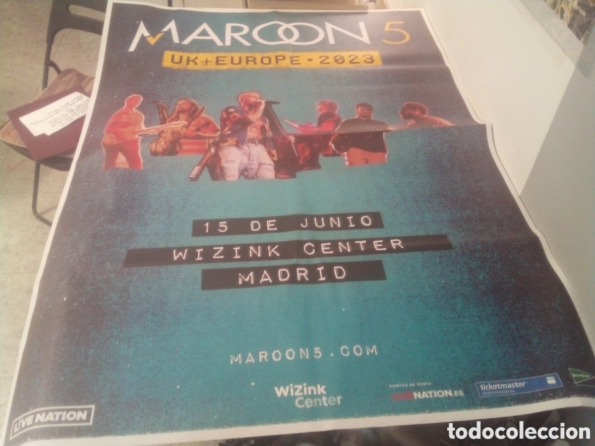 Fotos de cantantes: MAROON 5 cartel original Madrid 2023 TOUR 140X100 26B