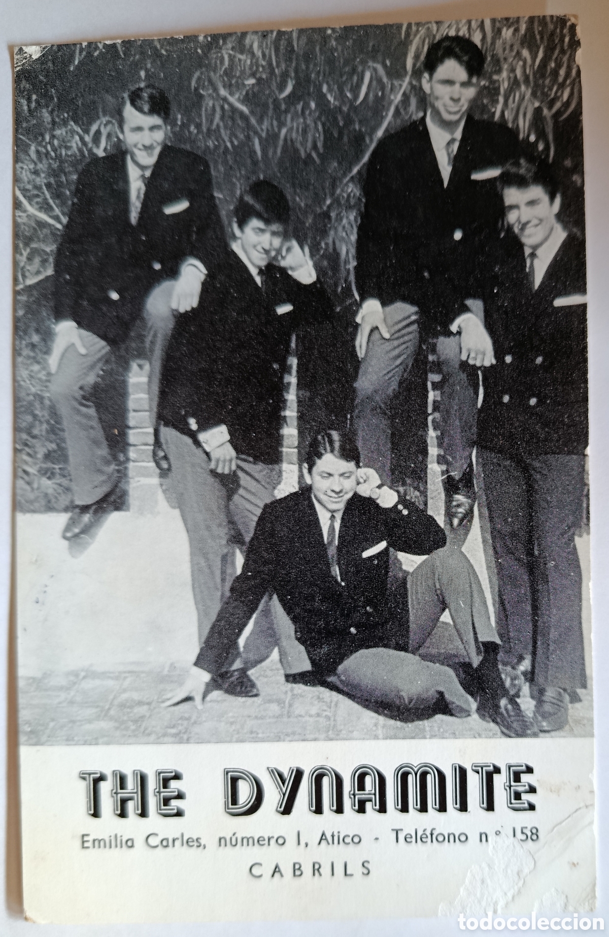 Fotos de cantantes: POSTAL PROMOCIONAL GRUPO MUSICAL ESPA&Ntilde;OL THE DYNAMITE A&Ntilde;OS 60 CABRILS BARCELONA