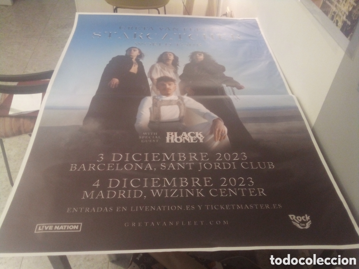 Fotos de cantantes: GRETA VAN FLEET Starcatcher cartel original Espa&ntilde;a 2023 TOUR 140X100