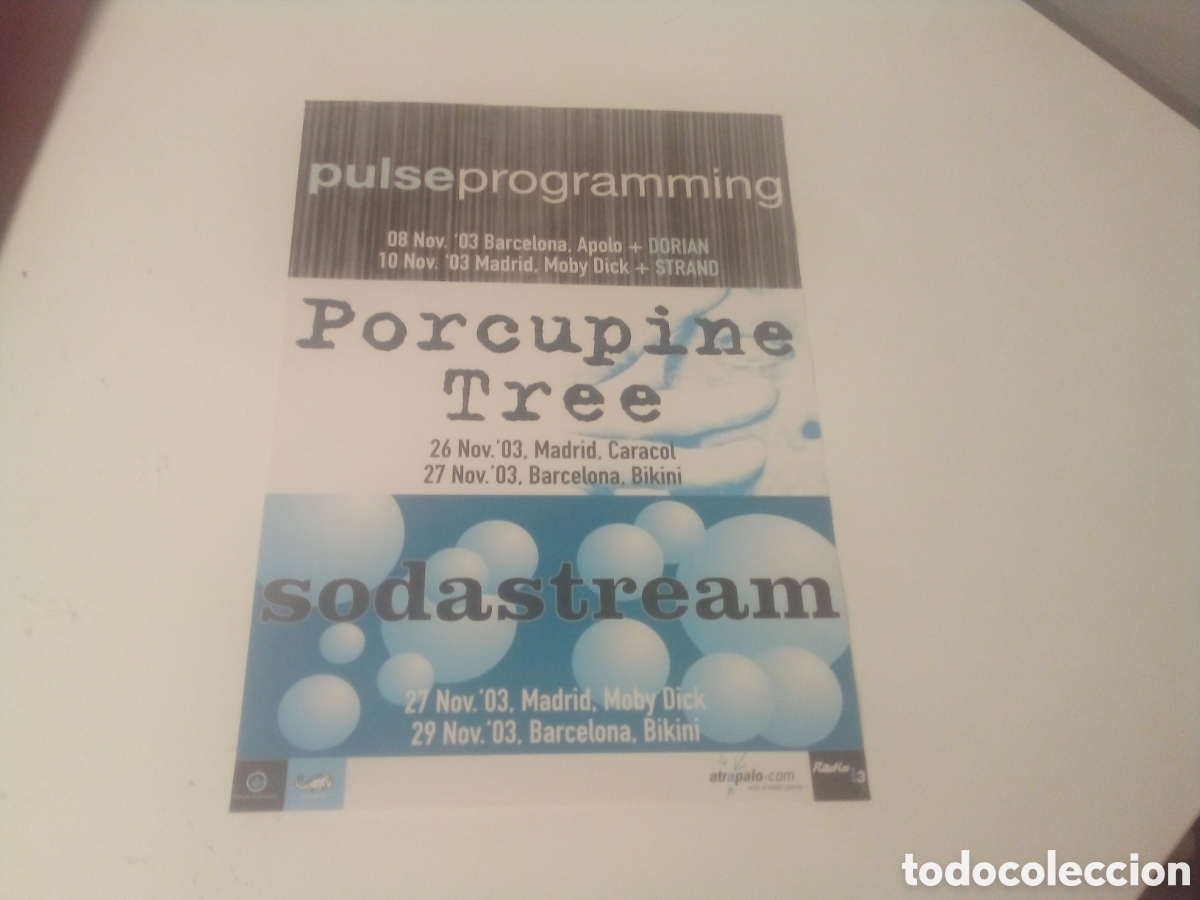 Fotos de cantantes: PORCUPINE TREE PULSEPROGRAMMING cartel original Espa&ntilde;a 2003 TOUR 42X30