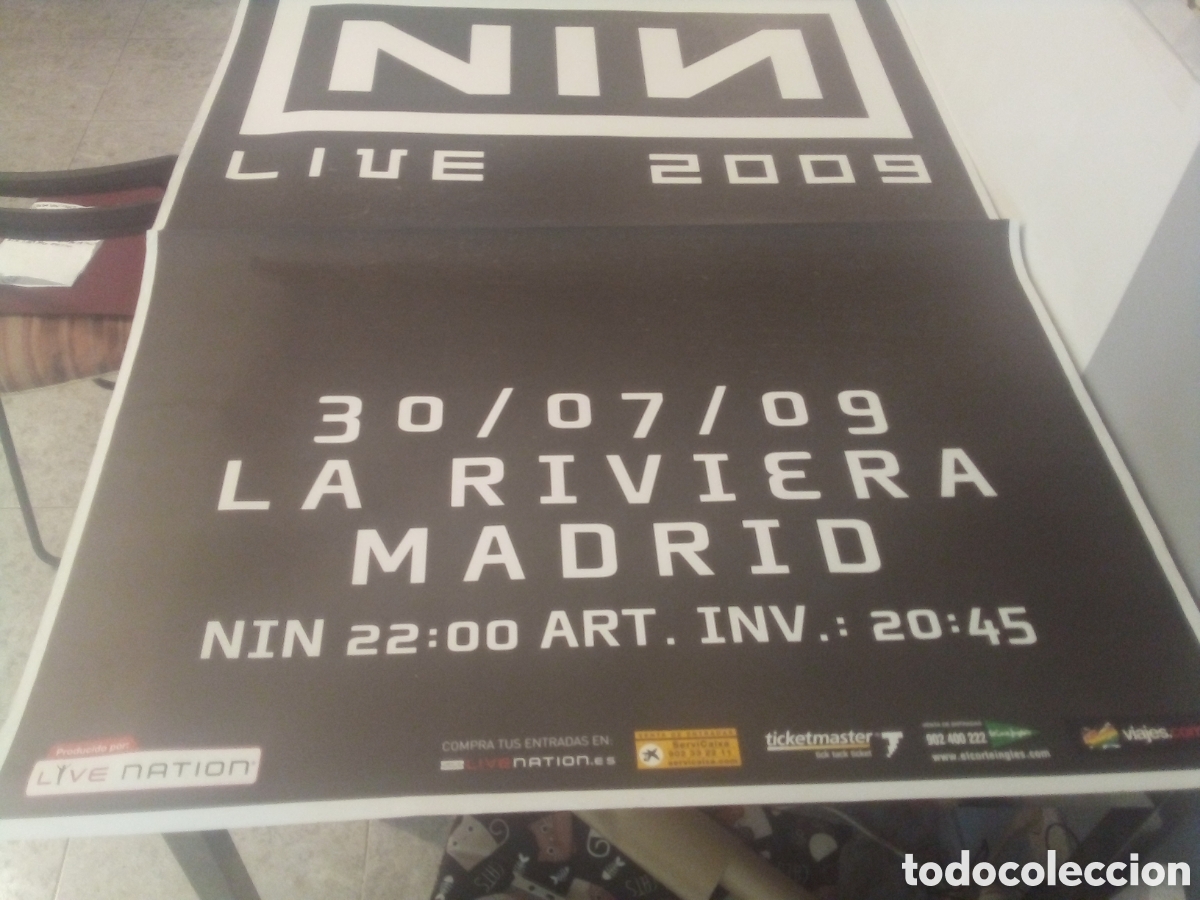 Fotos de cantantes: NIN NINE INCH NAILS cartel original Madrid 2009 TOUR 140X100