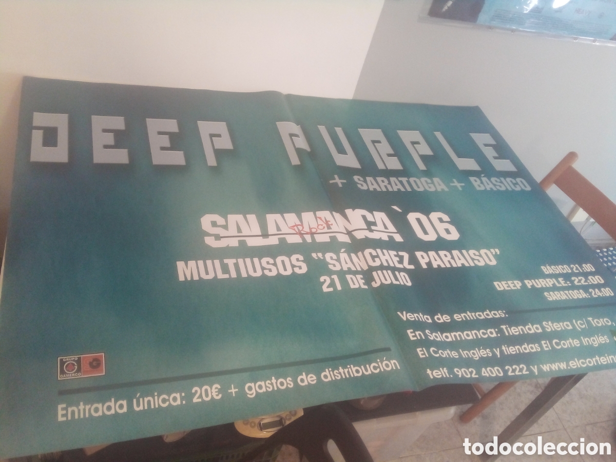 Fotos de cantantes: DEEP PURPLE + Saratoga cartel original Salamanca 2006 TOUR 100X140