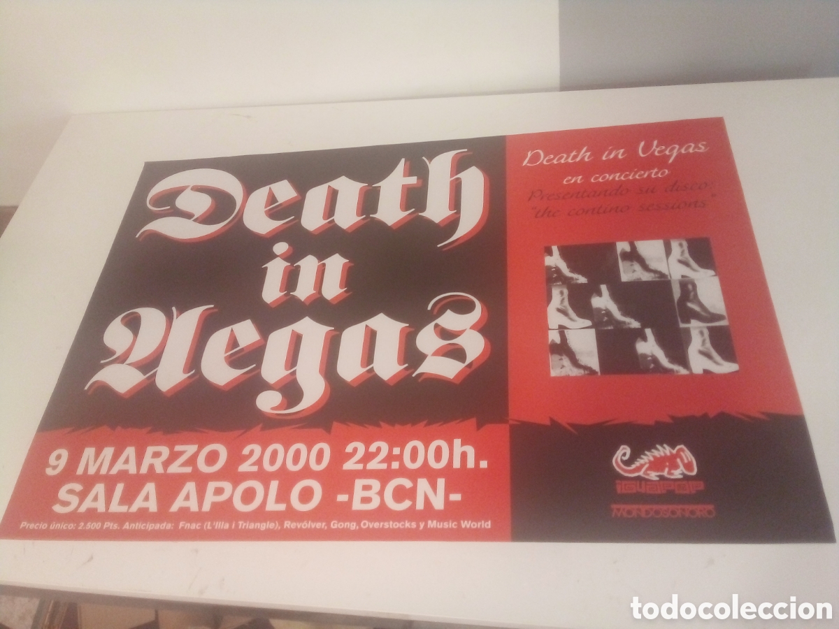 Fotos de cantantes: DEATH IN VEGAS cartel original Barcelona 2000 TOUR 70X100