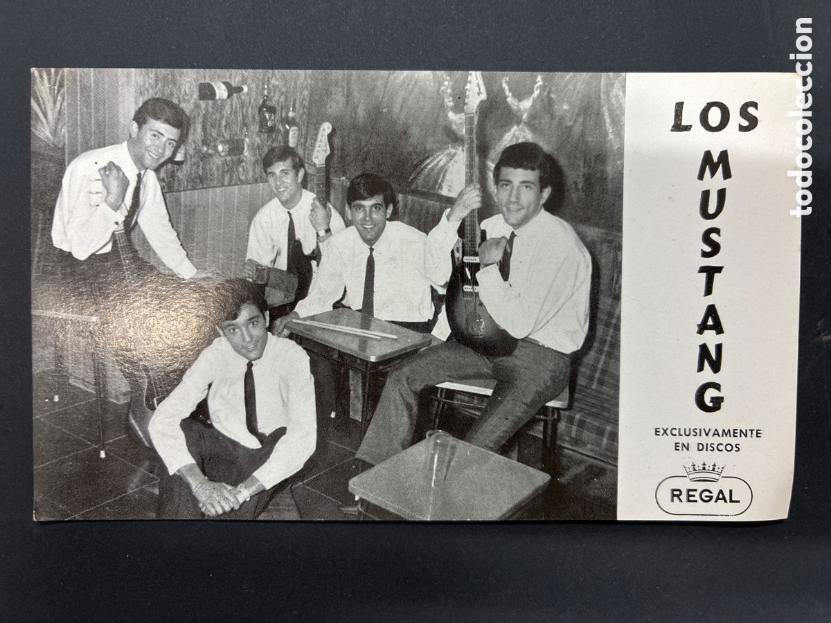 Fotos de cantantes: POSTAL PROMOCIONAL GRUPO LOS MUSTANG DISCOS REGAL