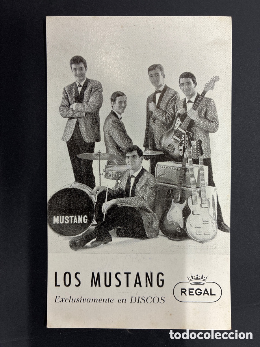 Fotos de cantantes: POSTAL PROMOCIONAL GRUPO LOS MUSTANG DISCOS REGAL