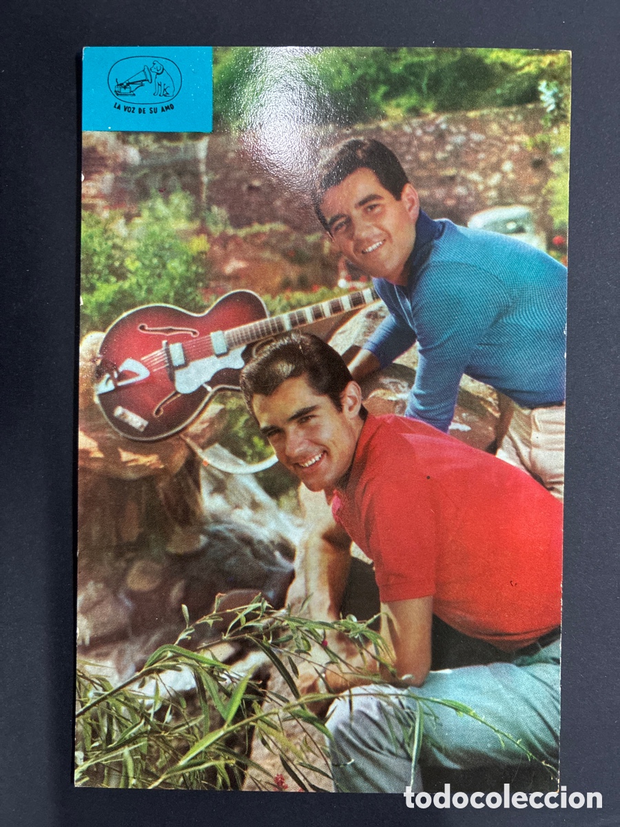Fotos de cantantes: POSTAL PROMOCIONAL DUO DINAMICO DISCOS LA VOZ DE SU AMO