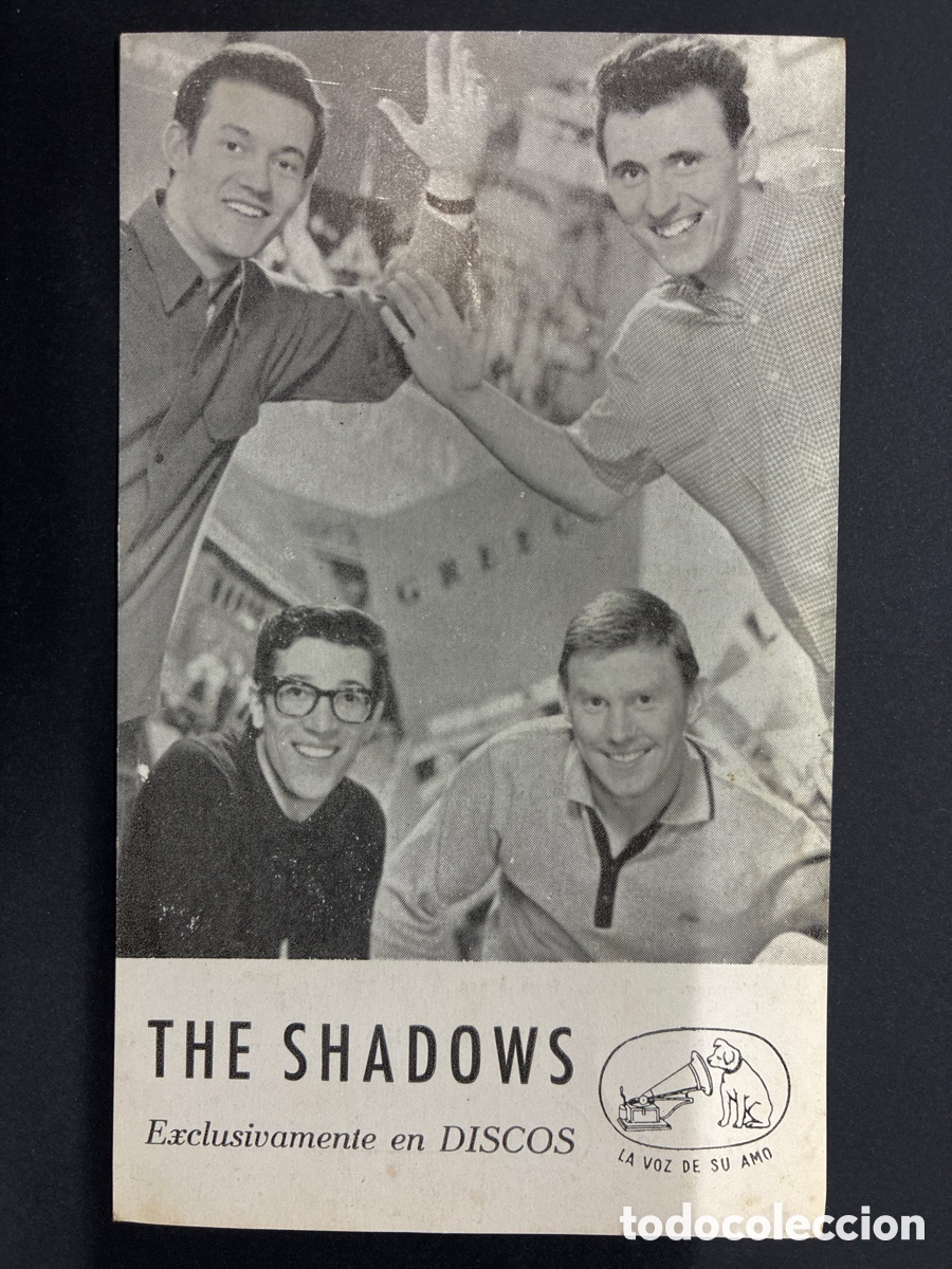Fotos de cantantes: POSTAL PROMOCIONAL THE SHADOWS DISCOS LA VOZ DE SU AMO