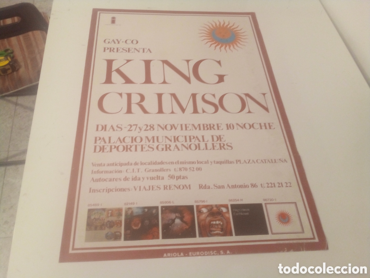 Fotos de cantantes: KING CRIMSON cartel original Granollers 1973 TOUR 75X50 26