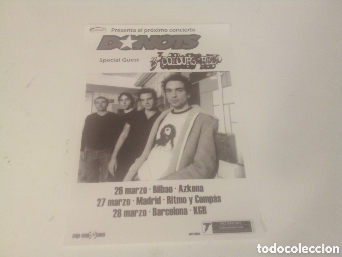 Fotos de cantantes: DONOTS cartel original Bilbao Madrid Barcelona TOUR 42X30 26B