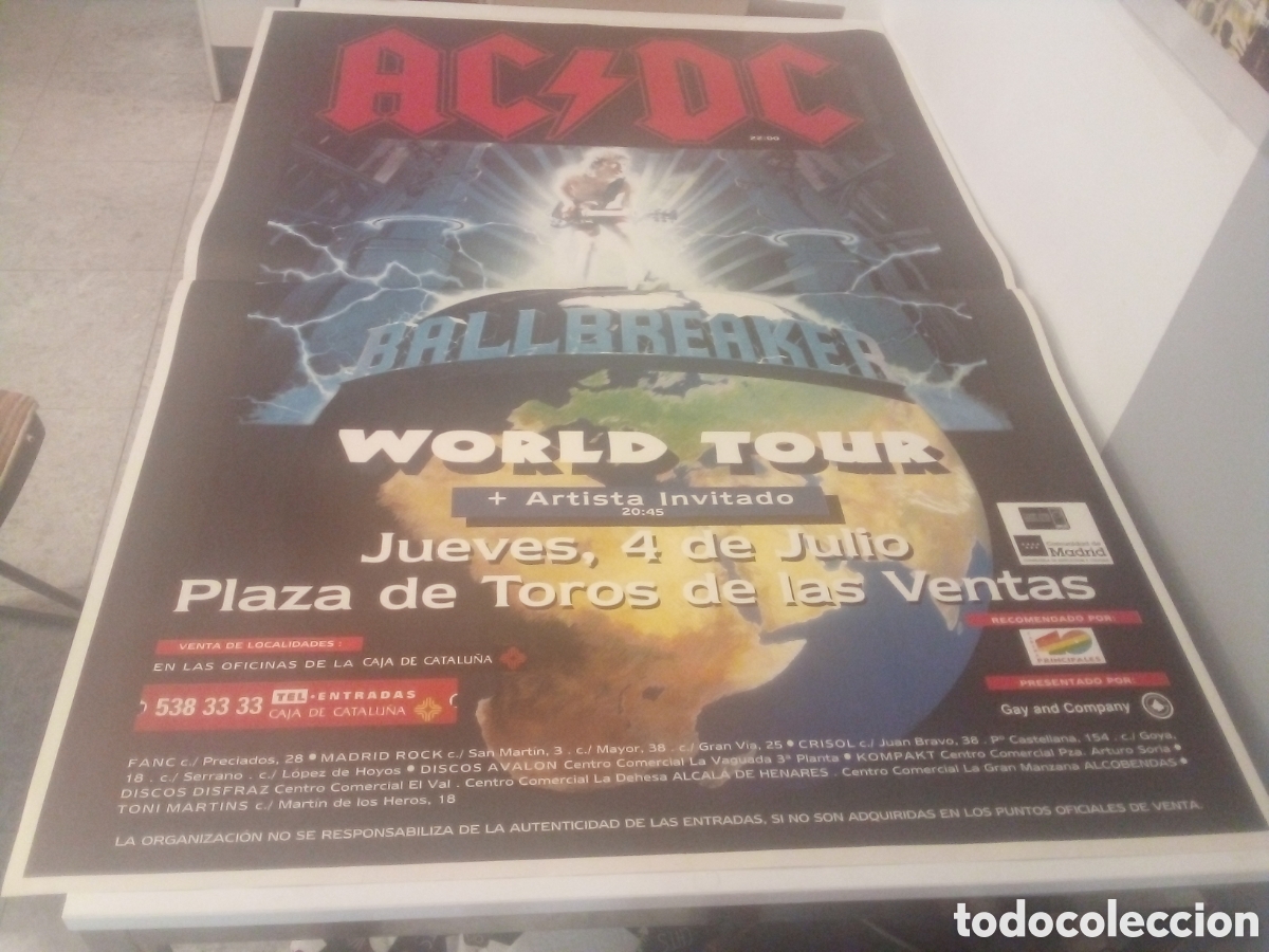 Fotos de cantantes: AC/DC cartel original BALLBREAKER 1996 Madrid TOUR 130X90