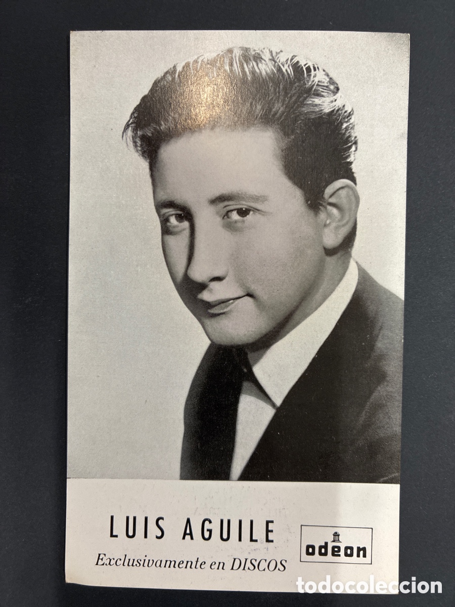 Fotos de cantantes: POSTAL PROMOCIONAL LUIS AGUILE DISCOS ODEON