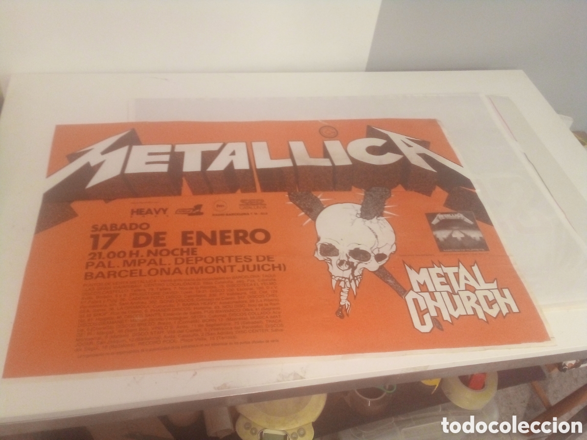 Fotos de cantantes: METALLICA + Metal Church cartel original 1987 Barcelona 65x90 TOUR