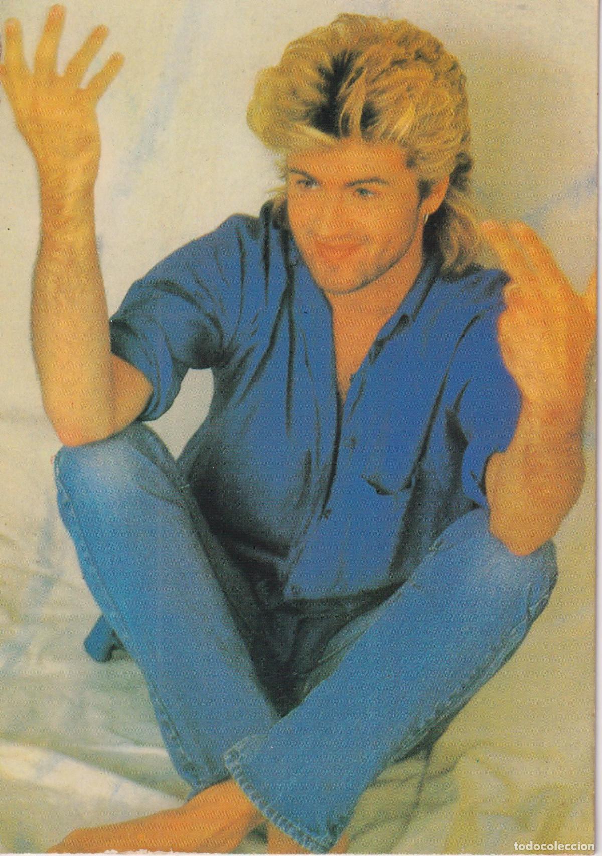 Fotos de cantantes: POSTAL DEL CANTANTE Y COMPOSITOR BRIT&Aacute;NICO GEORGE MICHAEL &ndash; TEMAS: CARELESS WHISPER Y EL &Aacute;LBUM FAITH