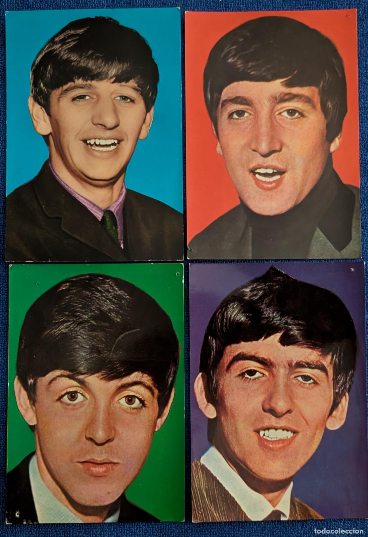 Fotos de cantantes: Lote de 4 postales de Los Beatles - Foto Azler (1964)