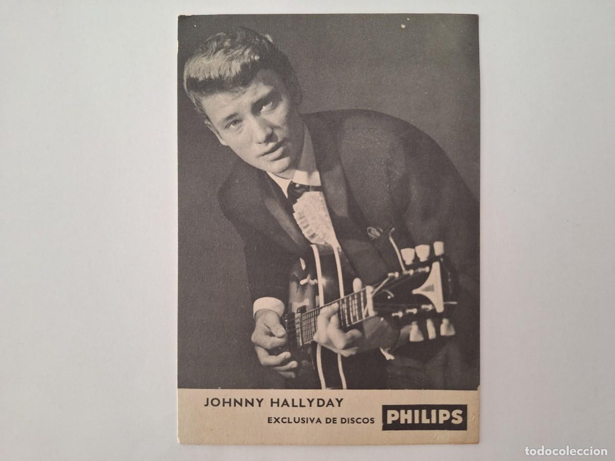 Photos of Singers: TARJETAS EXCLUSIVA DISCOS PHILIPS JOHNNY HALLYDAY DISCOGRAFIA RV-3059