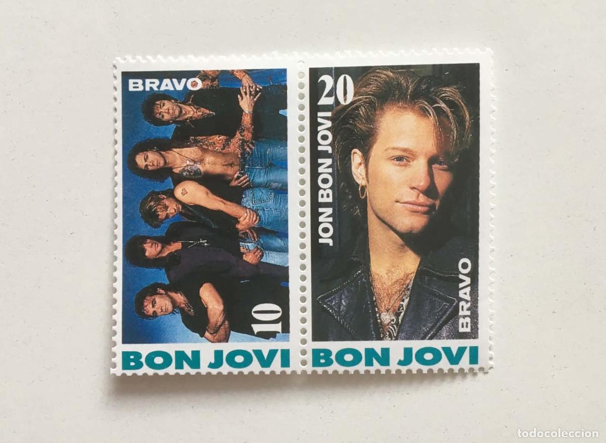 Fotos de cantantes: Bon Jovi / Jon Bon Jovi Vintage Sticker Stamps Pair - Bravo Magazine Germany Music