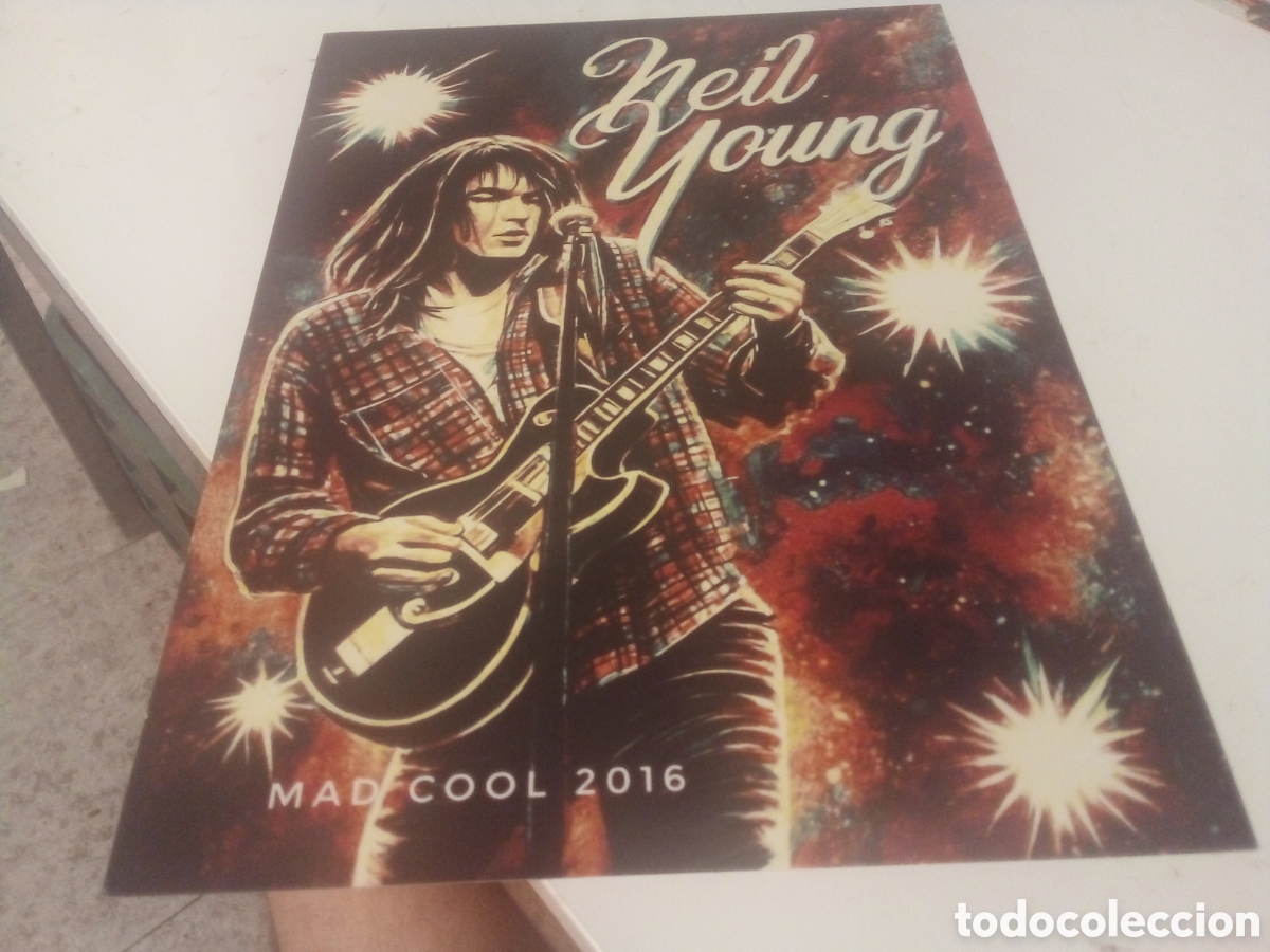 Fotos de cantantes: NEIL YOUNG poster exclusivo 42x30 firmado por ilustrador