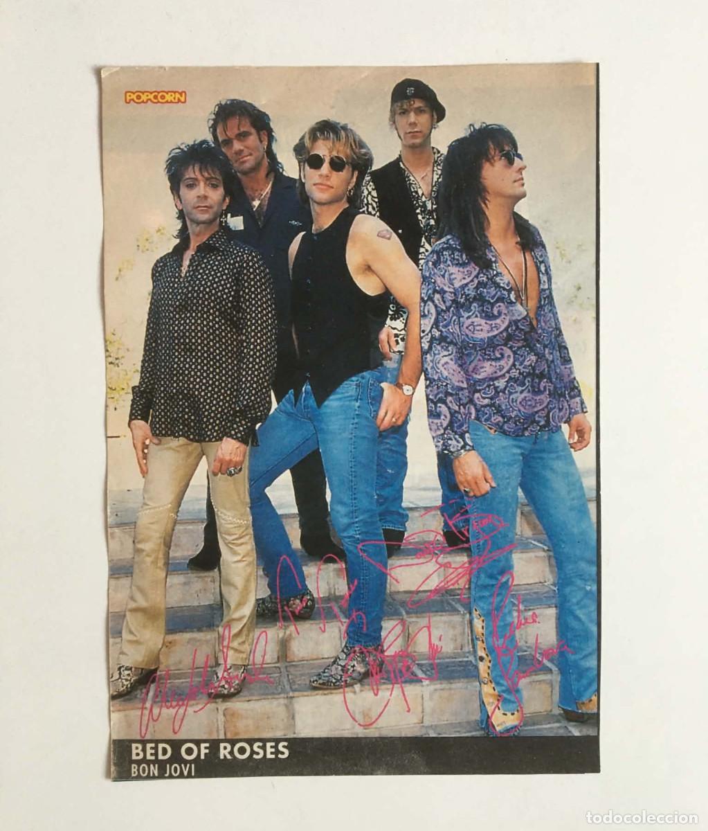 Fotos de cantantes: Bon Jovi Bed of Roses Vintage Lyrics Sheet Collectible Card - Popcorn Magazine Bulgaria Music Rock