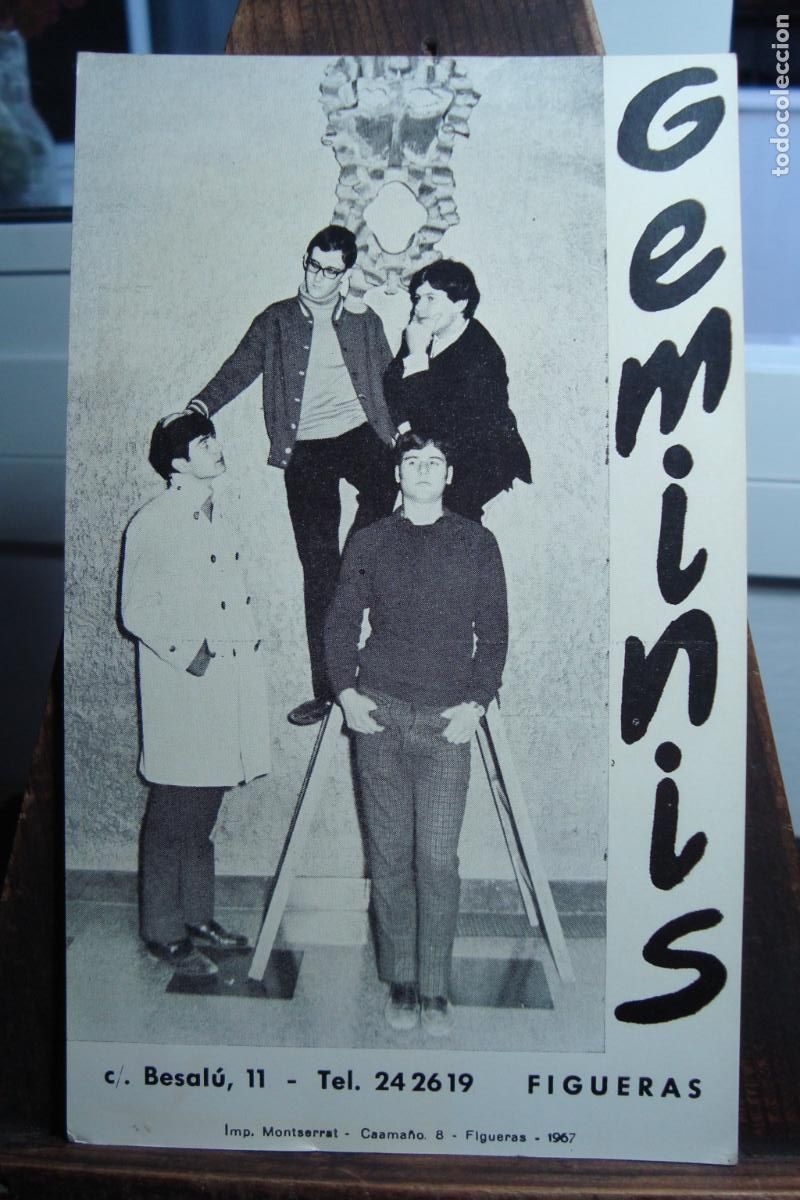 Fotos de cantantes: ANTIGUA POSTAL GRUPO MUSICAL GEMINIS. FIGUERAS 1967.