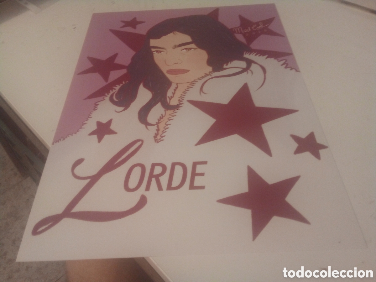 Fotos de cantantes: LORDE cartel exclusivo en cartulina 42x30 firmado por ilustrador