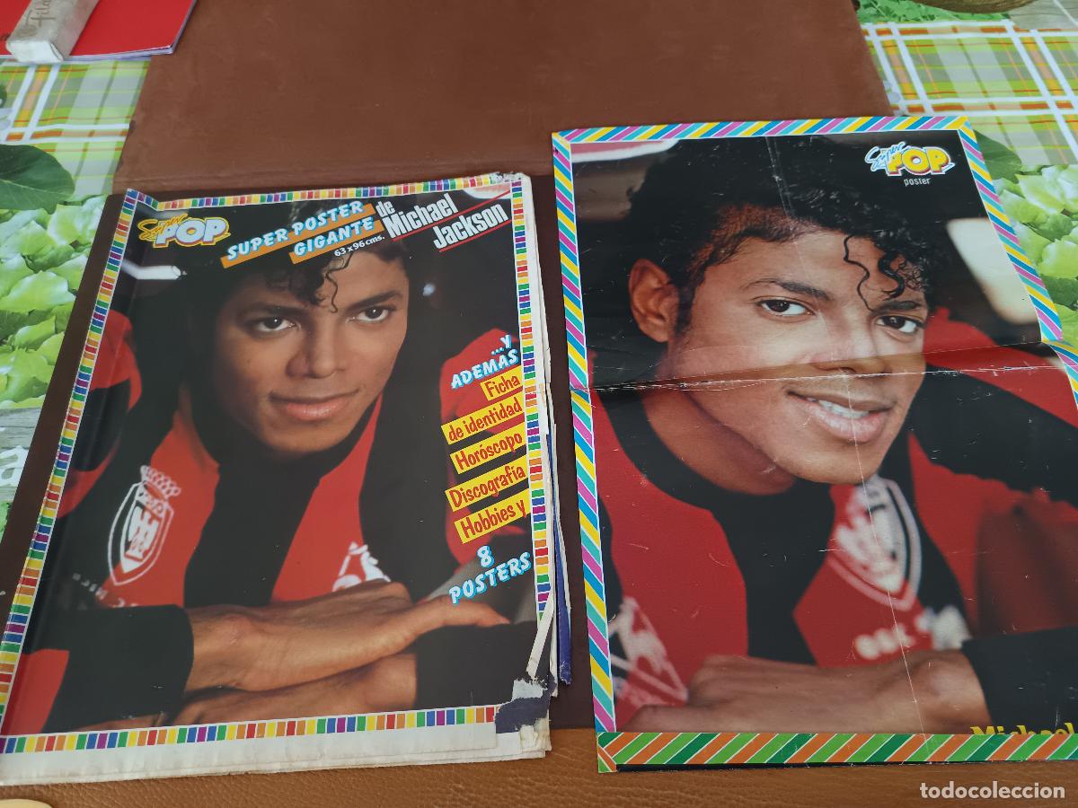 Fotos de cantantes: 2 POSTERS MICHAEL JACKSON REVISTA SUPER POP A&Ntilde;OS 80, EL GRANDE 96X63 CM-