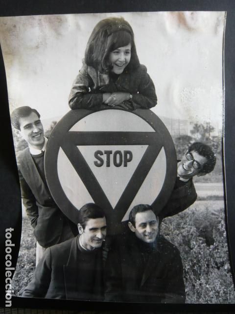 Fotos von Musikern: LOS STOP CONJUNTO MUSICAL ANTIGUA FOTOGRAFIA ORIGINAL 18 X 24 CM
