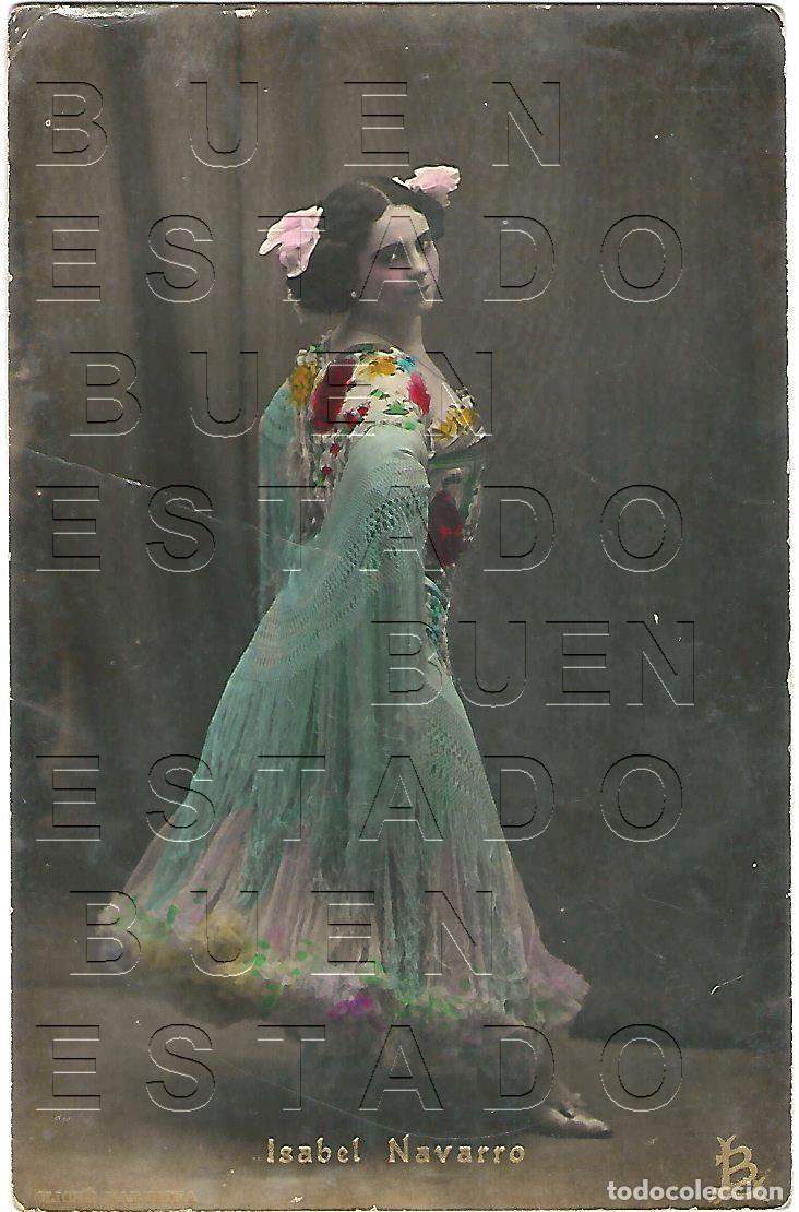 Photos de Chanteurs et Chanteuses: 1909 CUPLETISTA ISABEL NAVARRO FOTOGRAFIA MUY ANTIGUA COLOREADA A MANAO 14X9 M54