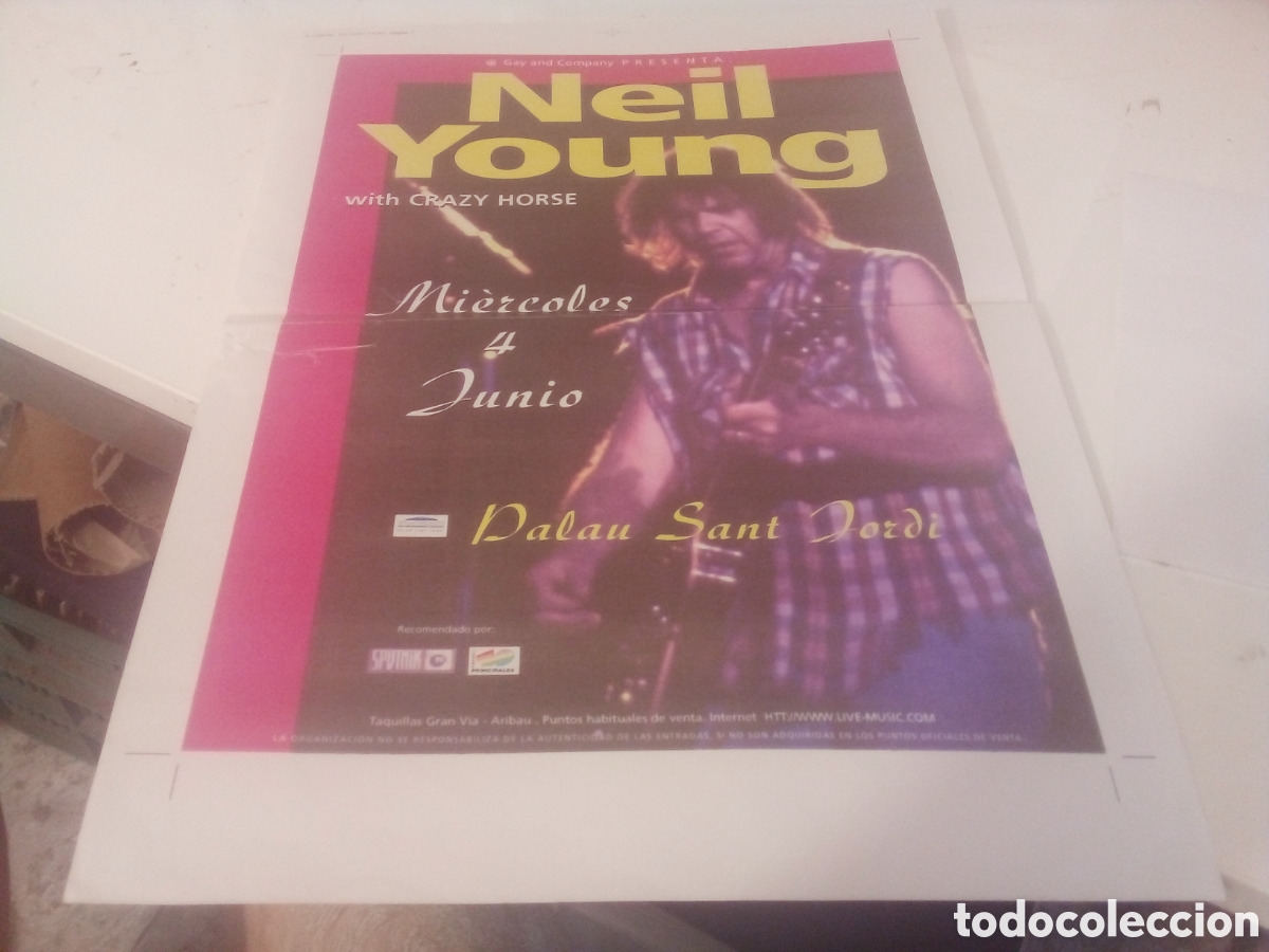 Fotos de cantantes: NEIL YOUNG & Crazy horse boceto GENUINO 1987 Barcelona prueba del promotor