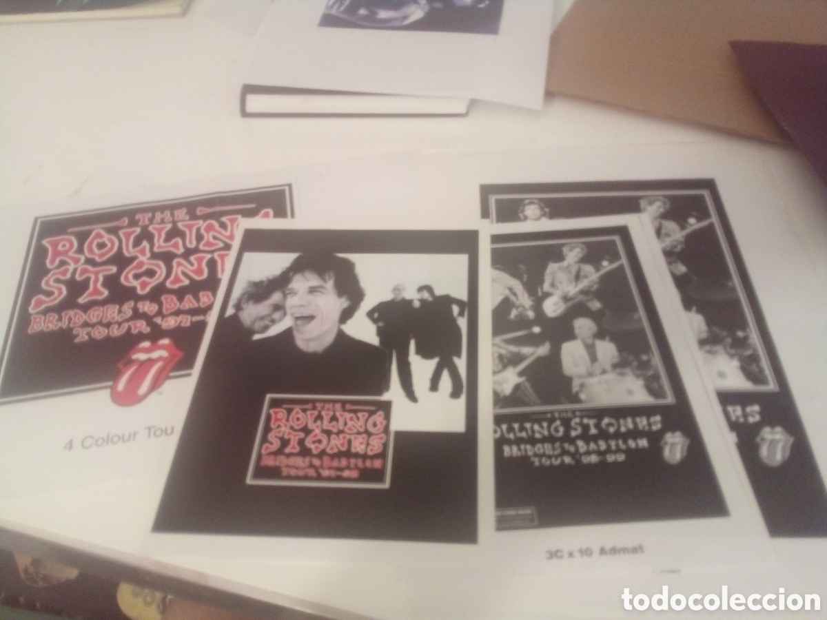Fotos de cantantes: ROLLING STONES lote 4 bocetos GENUINOS 1998 Espa&ntilde;a pruebas del promotor