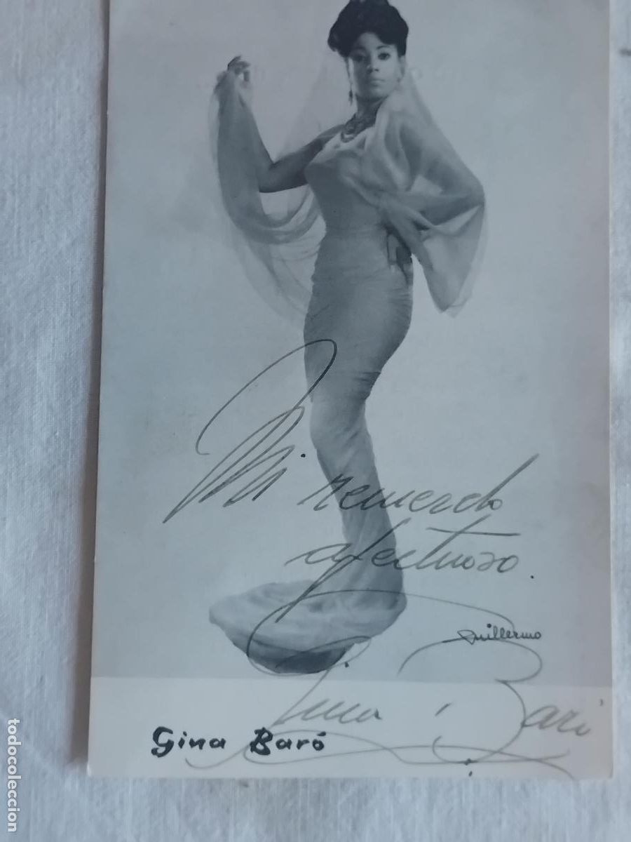 Fotos de cantantes: FOTOGRAFIA DE GINA BARO FIRMADA Y DEDICADA.