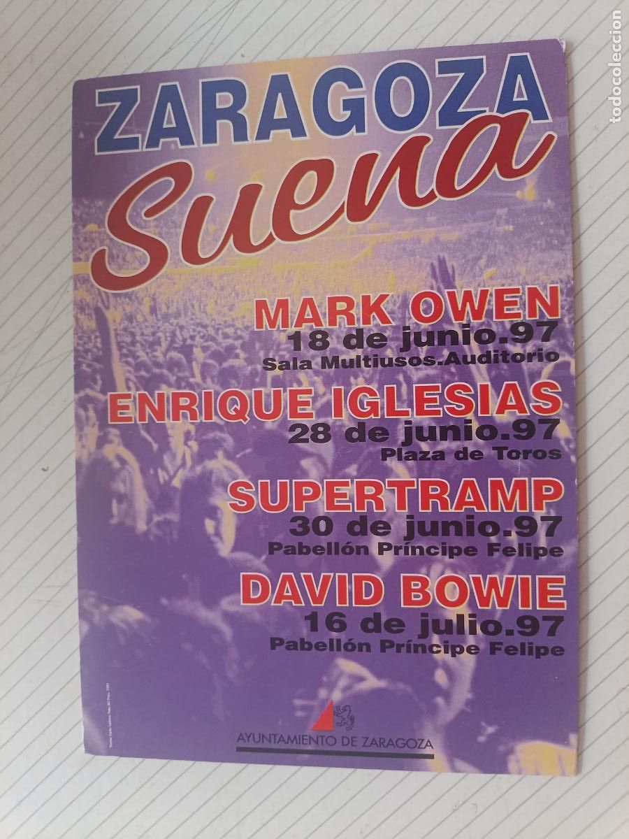 Fotos de cantantes: Zaragoza suena. Postal 1997 Enrique Iglesias