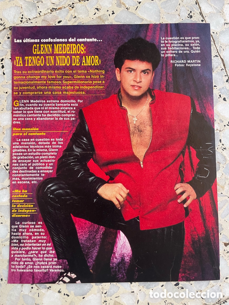 Fotos de cantantes: Mini P&oacute;ster Glenn Medeiros / Medidas:23x18 cms
