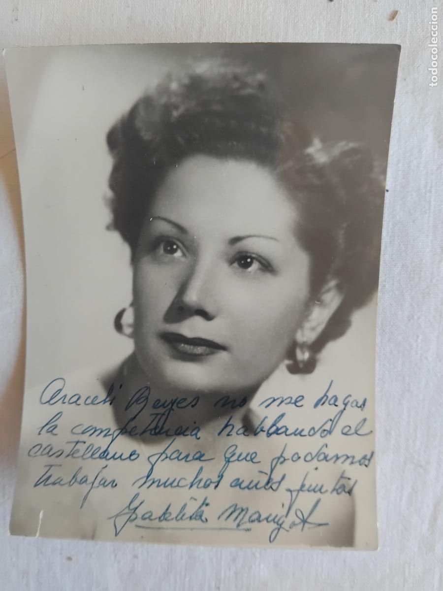 Fotos de cantantes: FOTOGRAFIA DE ISABELITA MARIGOT FIRMADA Y DEDICADA.