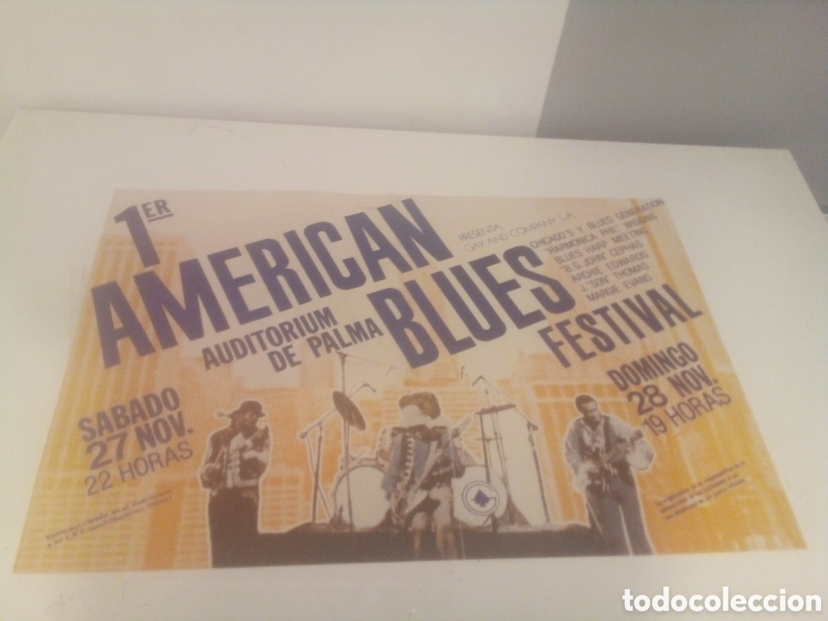Fotos de cantantes: AMERICAN BLUES FESTIVAL cartel original 1982 Mallorca 61x88
