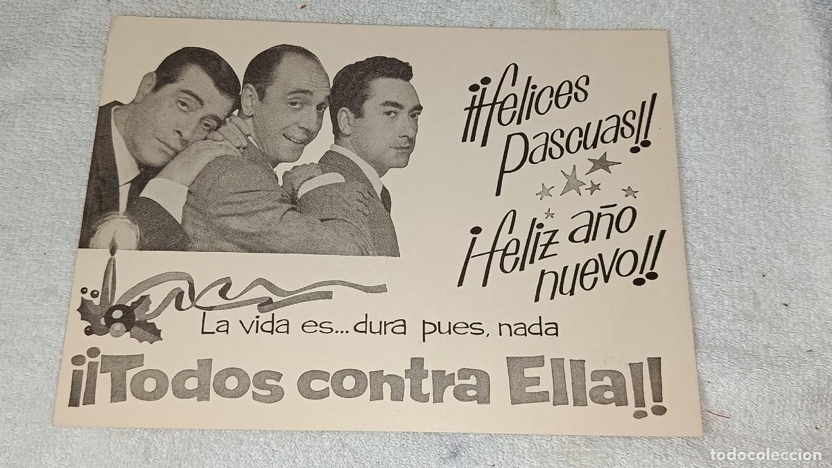 Fotos de cantantes: ANTIGUA TARJETA PROGRAMA TEATRO TODOS CONTRA ELLA JUANITO NAVARRO MANOLITO DIAZ ANTONIO CASAL 1964