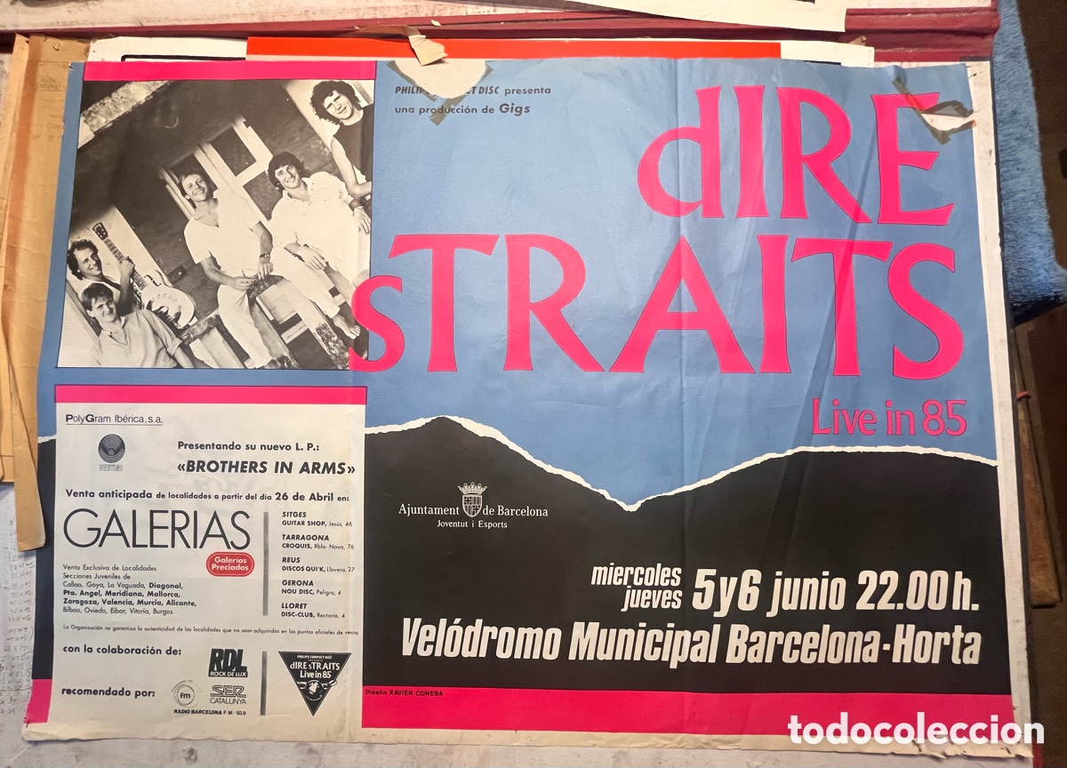 Fotos de cantantes: Cartel Dire Straits Barcelona 1985
