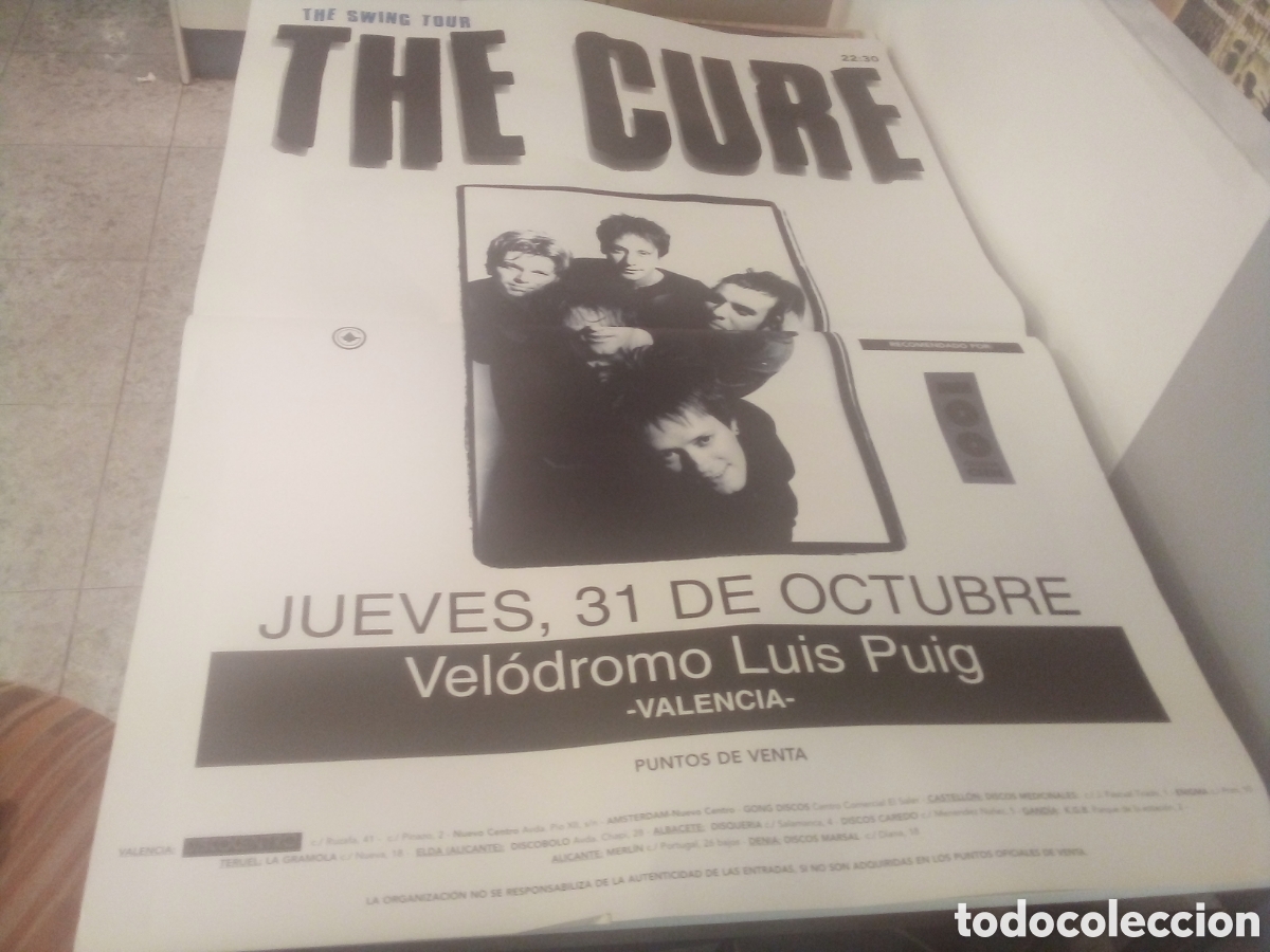 Fotos de cantantes: THE CURE Cartel ORIGINAL Valencia 1996 TOUR 130X90