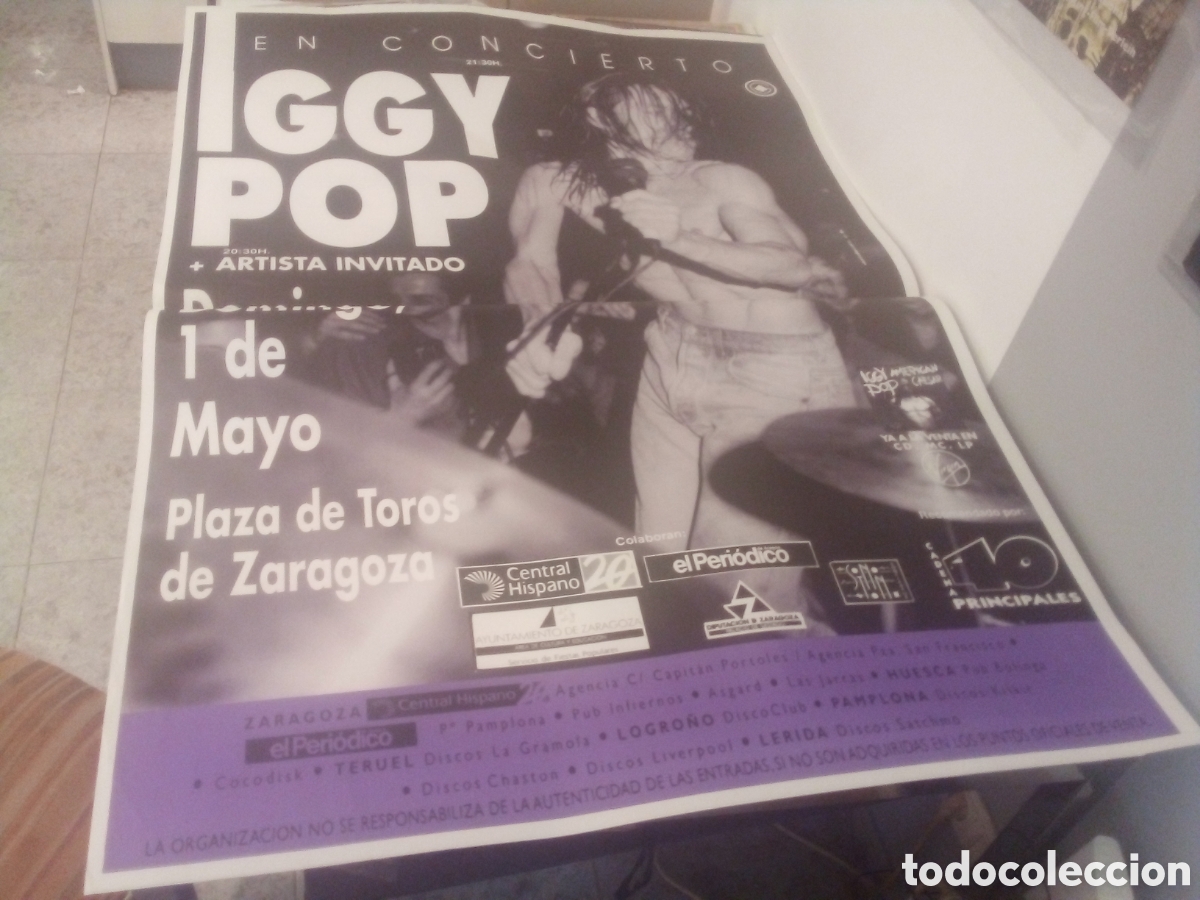 Fotos de cantantes: IGGY POP cartel original Zaragoza 1994 TOUR 130X90