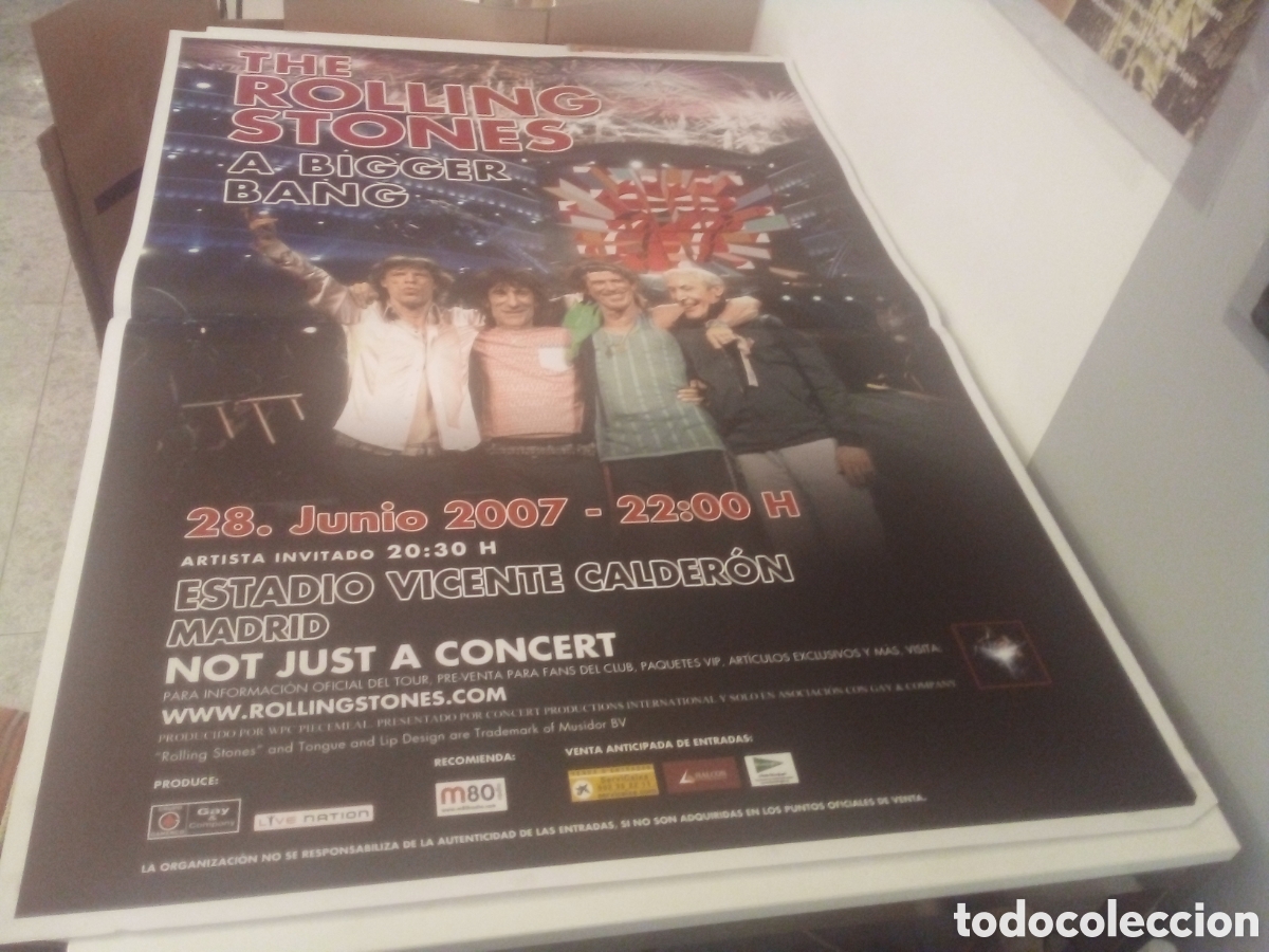Fotos de cantantes: THE ROLLING STONES cartel ORIGINAL 2007 Barcelona 140x100