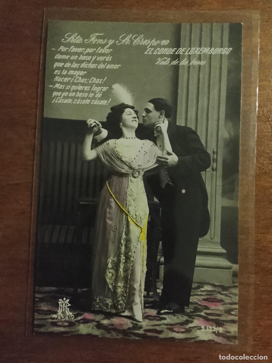 Fotos de cantantes: Postal de Julia Fons y Samuel Crespo en la opereta El Conde de Luxemburgo