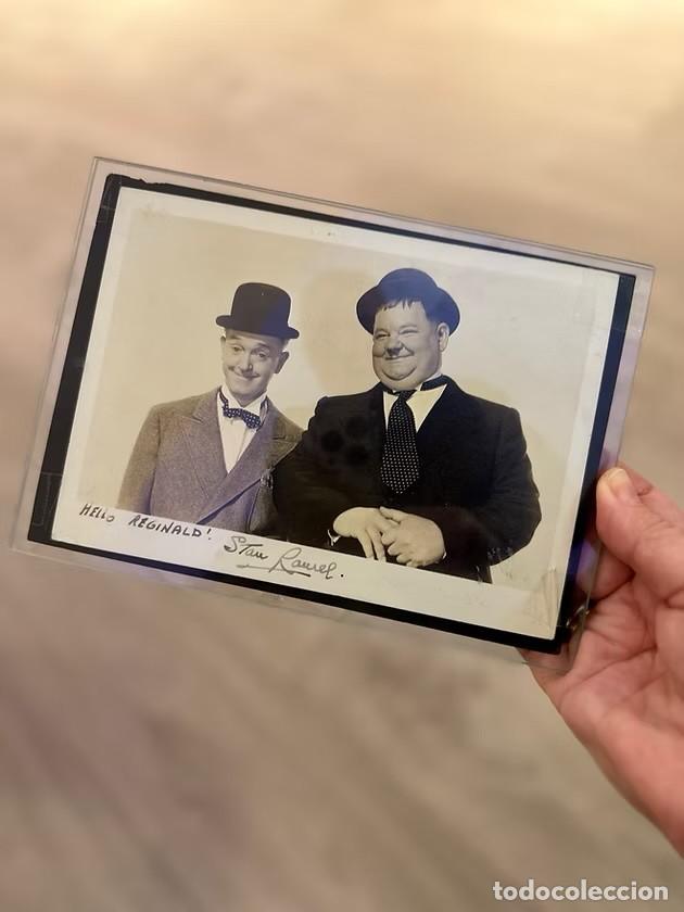 Fotos de cantantes: Foto original firmada por Laurel and Hardy. A&ntilde;os 1930